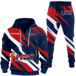 Racing Car Hoodie Half Zip x Sweatpants Set, Road-Ready Hoodie and Jogger Set CAR514100925138