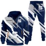 Affordable Sedan Hoodie Half Zip x Sweatpants Set, Sporty Auto-Inspired Tracksuit CAR514100925152