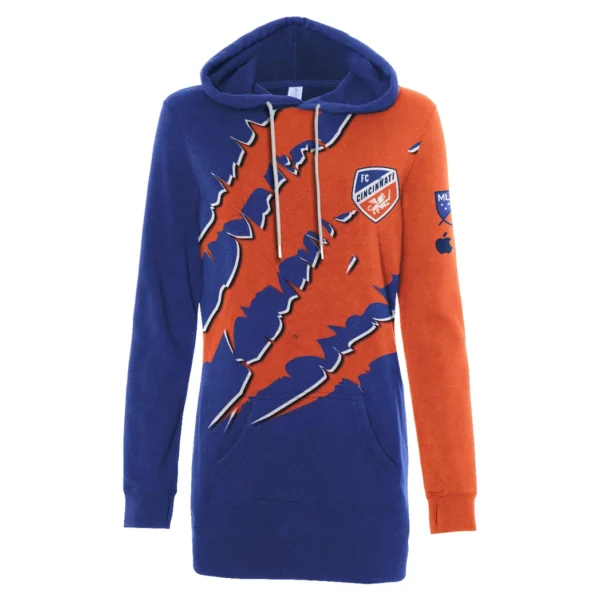 Support Beat Hoodie Dress, Game Day Hoodie Dress HVN1289CF - Image 2