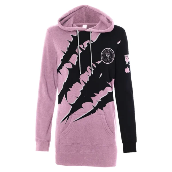 Kick Rhythm Hoodie Dress, Casual Women's Hoodie Dress HVN1289IM - Image 2