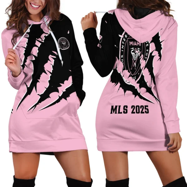 Kick Rhythm Hoodie Dress, Casual Women's Hoodie Dress HVN1289IM