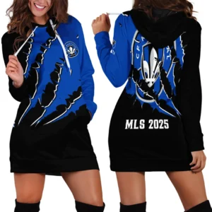 Fan Pulse Hoodie Dress, Sporty Women's Hoodie Dress HVN1289MF