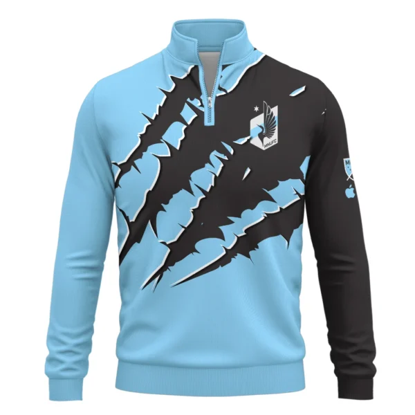 Goal Rising Quarter-Zip Sweatshirt, Streetwear Quarter-Zip for Fans HVN1289MU - Image 2
