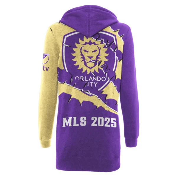 Goal Flow Hoodie Dress, Pullover Hoodie Dress Women HVN1289OC - Image 3