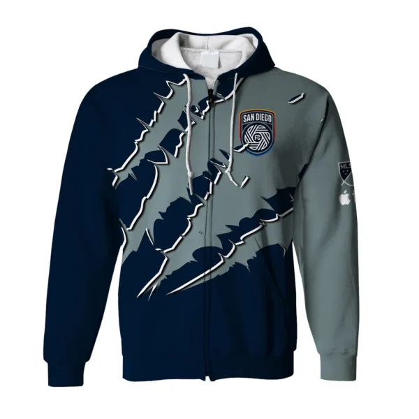 Game Beat Zipper Hoodie, Sporty Fan Full-Zip Hoodie HVN1289SD - Image 2