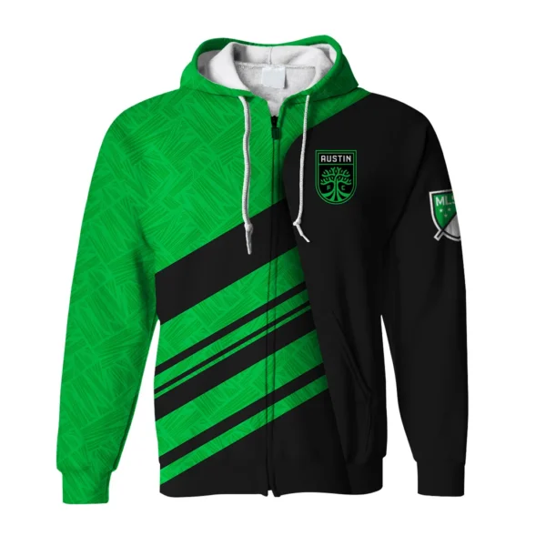 Fan Spirit Zipper Hoodie, Casual Sport Full-Zip Hoodie HVN1290AF - Image 2