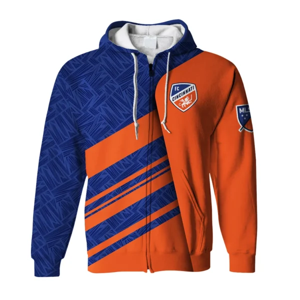 Fan Spirit Zipper Hoodie, Supporter Style Full-Zip Hoodie HVN1290CF - Image 2