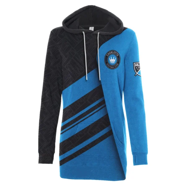 Fan Pulse Hoodie Dress, Pullover Hoodie Dress Women HVN1290CH - Image 2