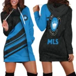 Fan Pulse Hoodie Dress, Pullover Hoodie Dress Women HVN1290CH