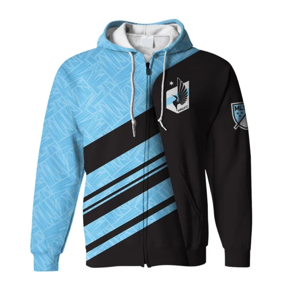 Rising Flow Zipper Hoodie, Sporty Fan Full-Zip Hoodie HVN1290MU - Image 2