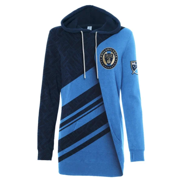 Fan Flow Hoodie Dress, Pullover Hoodie Dress Women HVN1290PU - Image 2