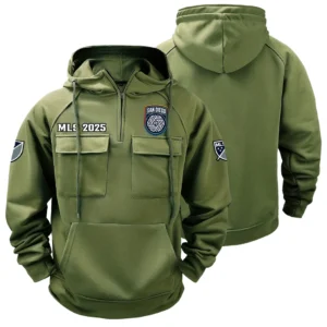 Play Rising Tactical Quarter Zip Hoodie, Built for Sport Fans HVN1291SD - Army Green