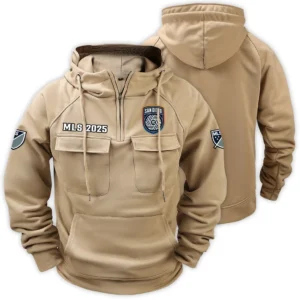 Fan Flow Tactical Quarter Zip Hoodie, Sport Energy Tactical Hoodie HVN1291SD - Khaki