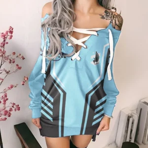 Rising Flow Lace-Up Sweatshirt, Sport-Inspired Lace-Up Pullover HVN1310MU