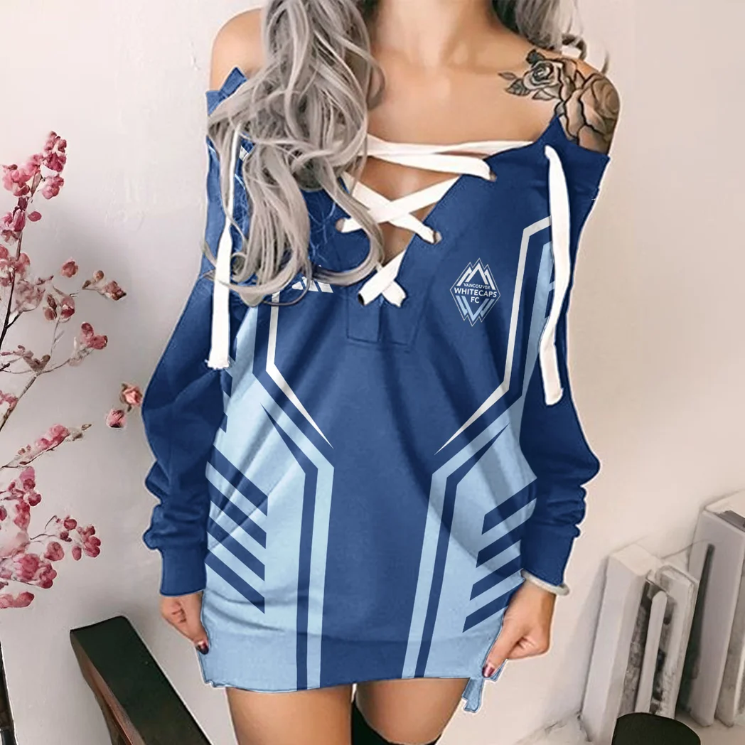 Goal Energy Lace-Up Sweatshirt, Fashion-Forward Hoodie Dress HVN1310VW