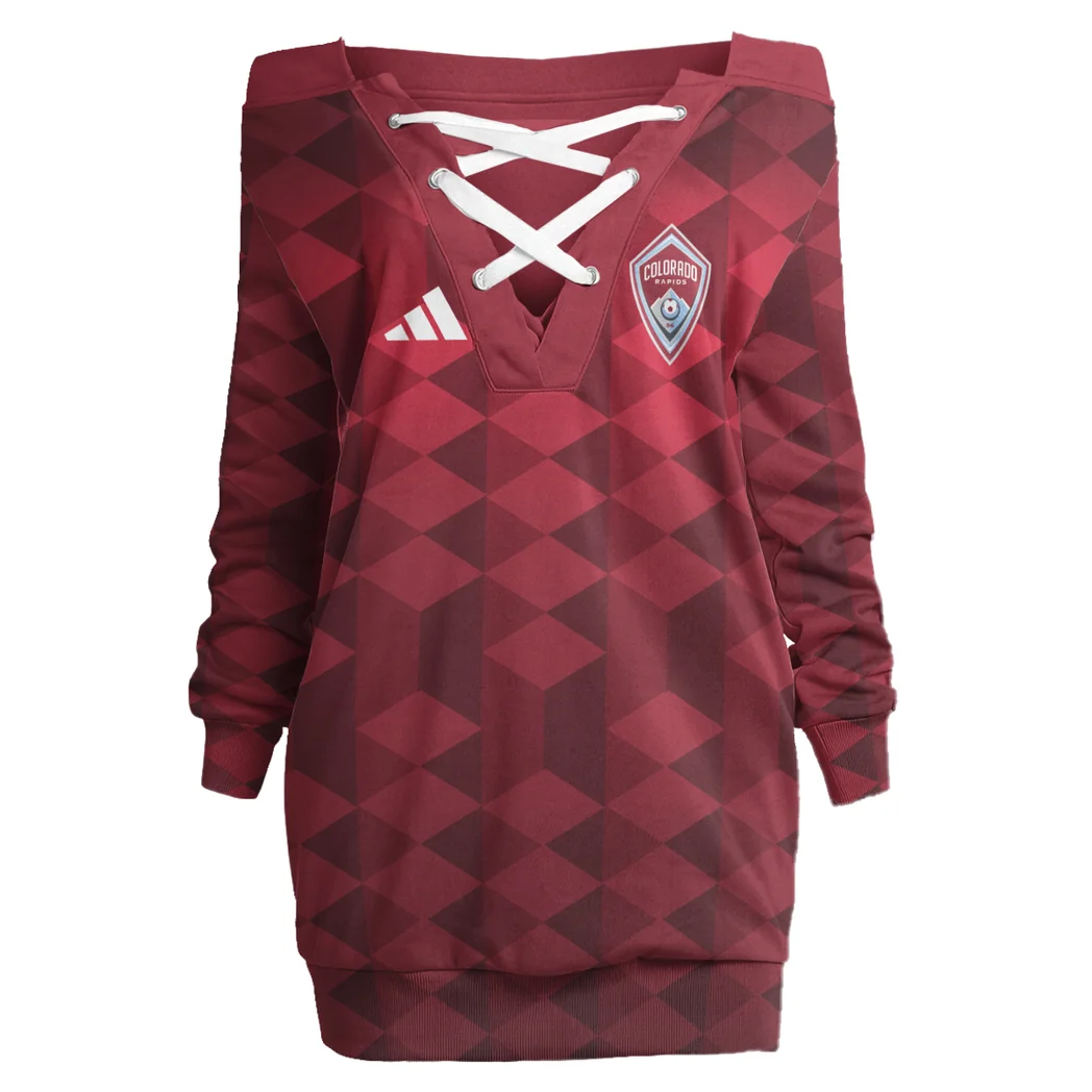 Play Rising Lace-Up Sweatshirt, Bold Athletic Hoodie Dress HVN1311CR - Image 2