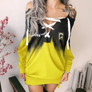 True Energy Lace-Up Sweatshirt, Trendy Streetwear Hoodie Dress HVN1312CC