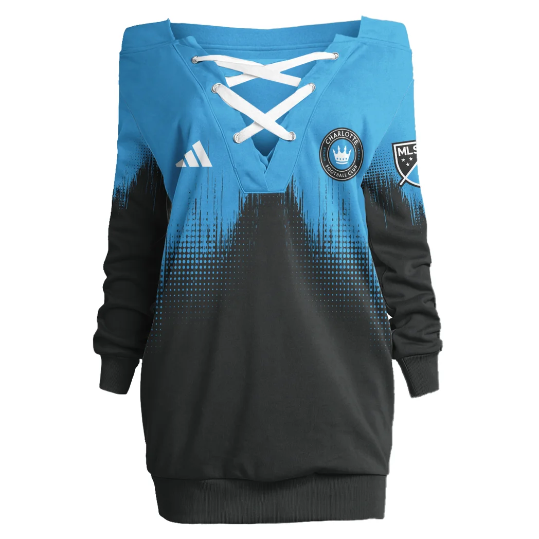 Fan Pulse Lace-Up Sweatshirt, Sport Spirit Lace-Up Top HVN1312CH - Image 2