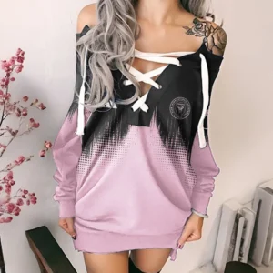 Fan Flow Lace-Up Sweatshirt, Streetwear Lace-Up Hoodie HVN1312IM