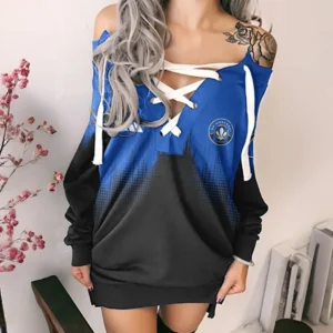 Support Beat Lace-Up Sweatshirt, Game Day Hoodie Dress HVN1312MF