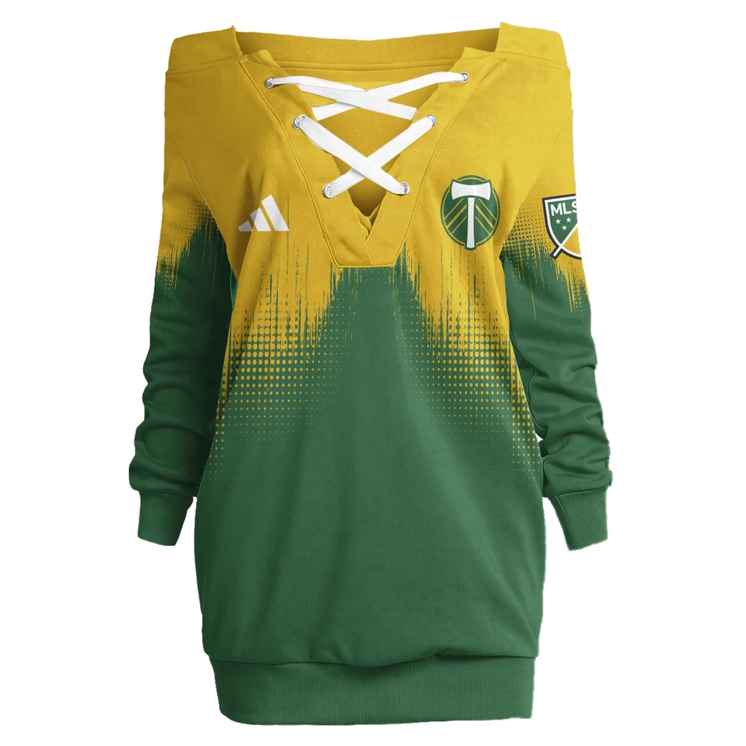 Spirit Rising Lace-Up Sweatshirt, Sport-Inspired Lace-Up Pullover HVN1312PT - Image 2