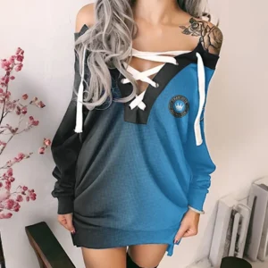 Play Spirit Lace-Up Sweatshirt, Sporty Chic Hoodie Dress HVN1313CH