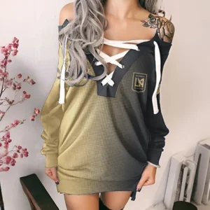 Match Rhythm Lace-Up Sweatshirt, Bold Athletic Hoodie Dress HVN1313LA