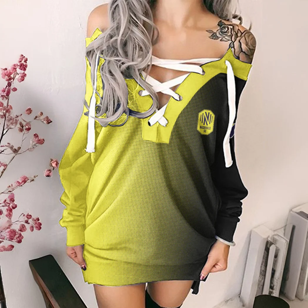 Fan Beat Lace-Up Sweatshirt, Bold Lace-Up Hoodie HVN1313NS