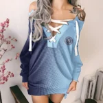 Kick Rhythm Lace-Up Sweatshirt, Stylish Lace-Up Sport Top HVN1313NY