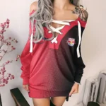 True Fans Lace-Up Sweatshirt, Game Day Hoodie Dress HVN1313NY