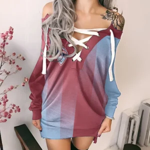 Fan Beat Lace-Up Sweatshirt, Relaxed Fit Lace-Up Hoodie HVN1314CR