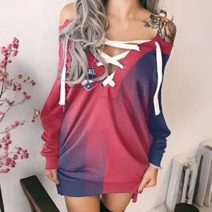 Match Rhythm Lace-Up Sweatshirt, Sporty Chic Hoodie Dress HVN1314FC