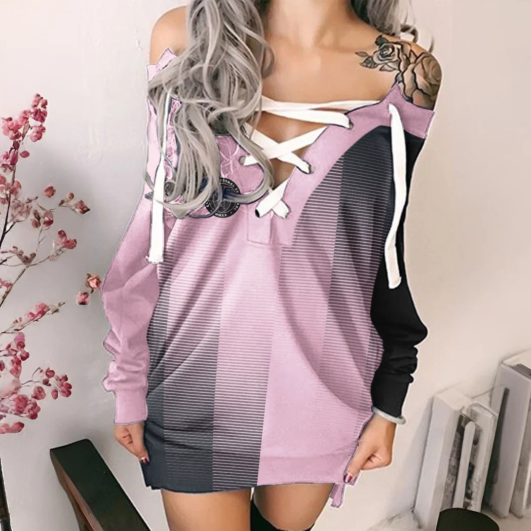 Kick Rhythm Lace-Up Sweatshirt, Stylish Lace-Up Sport Top HVN1314IM