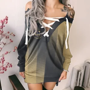 Support Beat Lace-Up Sweatshirt, All-Season Pullover Hoodie HVN1314LA