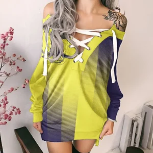 Support Rising Lace-Up Sweatshirt, Fashion-Forward Hoodie Dress HVN1314NS