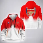 London Red Army Hoodie Half Zip Athletic Fan Half-Zip HoodieHVN1323AR