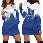 Blue Side Hoodie Dress Lifestyle Women's Hoodie DressHVN1323EV