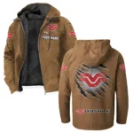 Crop Tractor Flannel Hoodie, Motor-Inspired Flannel HVN1327VE - Camel