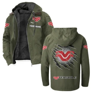 Crop Tractor Flannel Hoodie, Motor-Inspired Flannel HVN1327VE - Green