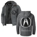 Premium Sedan Flannel Hoodie, Road-Ready Flannel Hoodie HVN1328AC - Gray