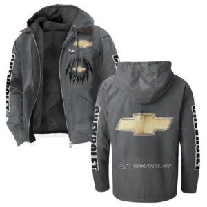 American Pickup Truck Flannel Hoodie, Ride-Ready Hooded Style HVN1328CE - Gray