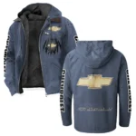 American Pickup Truck Flannel Hoodie, Ride-Ready Hooded Style HVN1328CE - Navy Blue