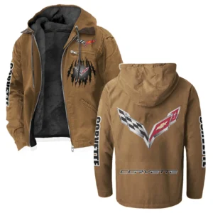 Racing Classic Flannel Hoodie, Biker Spirit Hoodie HVN1328CO - Camel