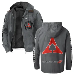 Sporty Four-Door Flannel Hoodie, Driven Style Hoodie HVN1328DC - Gray