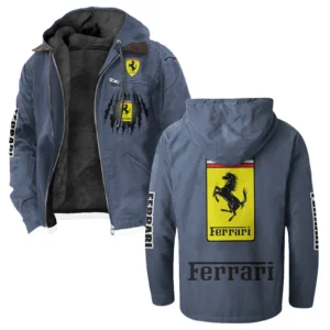 Luxury Speedster Flannel Hoodie, Urban Rider Flannel HVN1328FE - Navy Blue