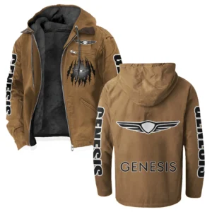 Modern Crossover Flannel Hoodie, Rugged Car Fan Hoodie HVN1328GE - Camel