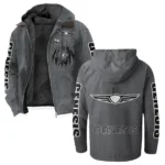 Modern Crossover Flannel Hoodie, Rugged Car Fan Hoodie HVN1328GE - Gray
