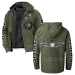 Modern Crossover Flannel Hoodie, Rugged Car Fan Hoodie HVN1328GE - Green