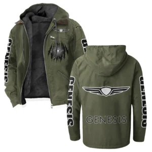 Modern Crossover Flannel Hoodie, Rugged Car Fan Hoodie HVN1328GE - Green