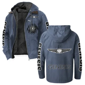 Modern Crossover Flannel Hoodie, Rugged Car Fan Hoodie HVN1328GE - Navy Blue